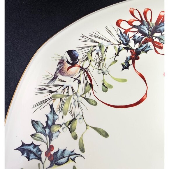 Lenox Winter Greetings Fine Ivory China Square Serving Platter & Bowl (1996) - Picture 7 of 11